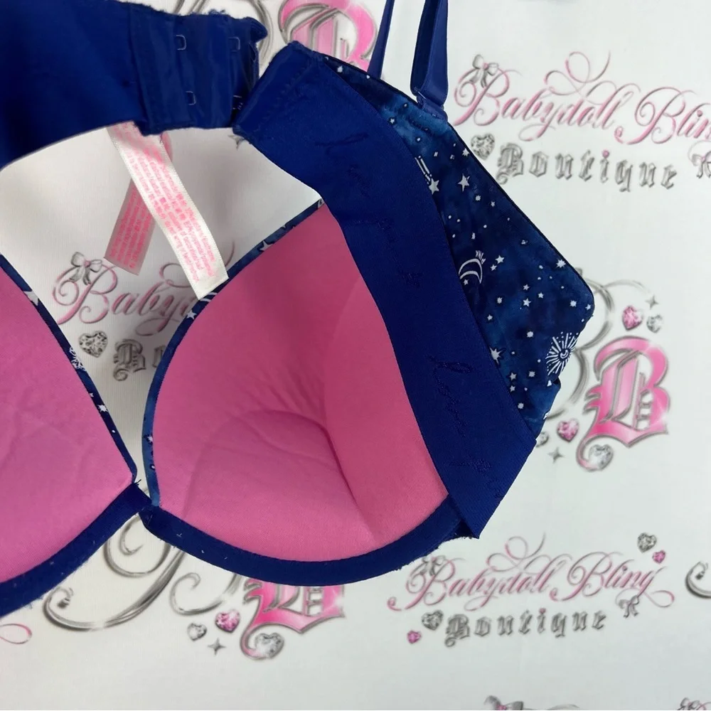 Victoria's Secret pink bra push up stars ⭐️ Midnight Blue Celestial Bra moon - Picture 7 of 12